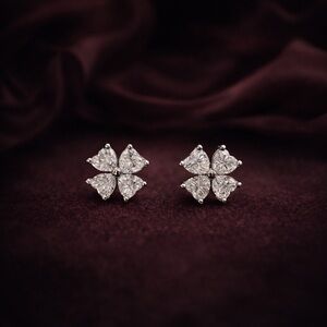 ✨ 2.4ct D-Color Moissanite Flower Stud Earrings | GRA Certified | 925 Silver ✨